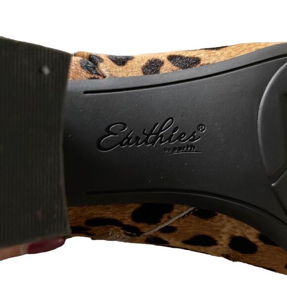 Earthies‎ by Earth Apollo Leather Calf Fur Leopard Ankle Boots. Size 7 NWOB - Picture 7 of 10